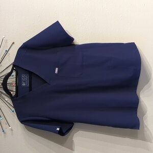 Figs Catarina One-Pocket Scrub Top Women's XL Blue